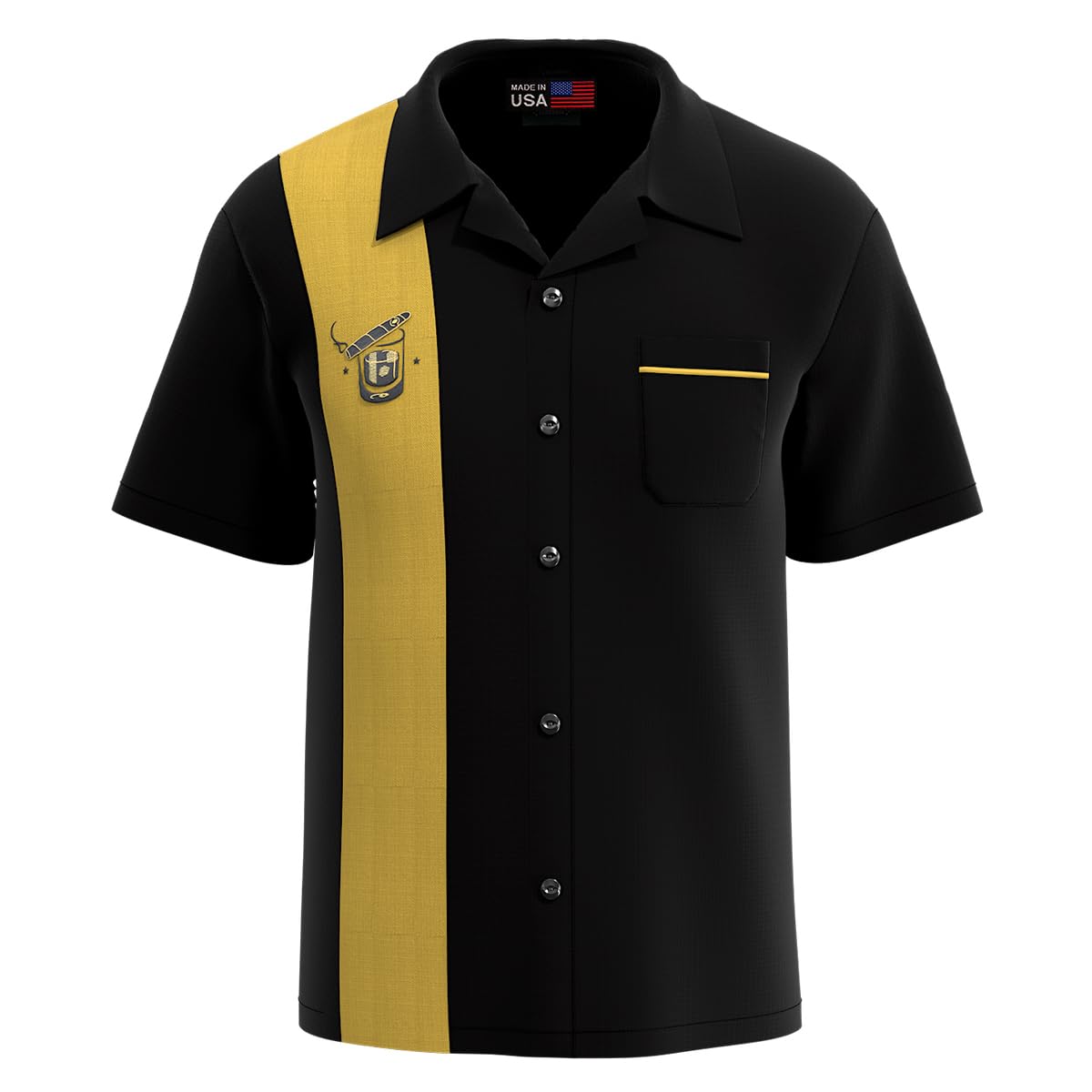 Men's Cuban Guayabera Bowling Shirt - Vintage Cigar Button Down Smoking Shirt for Casual Wear & Summer Parties
