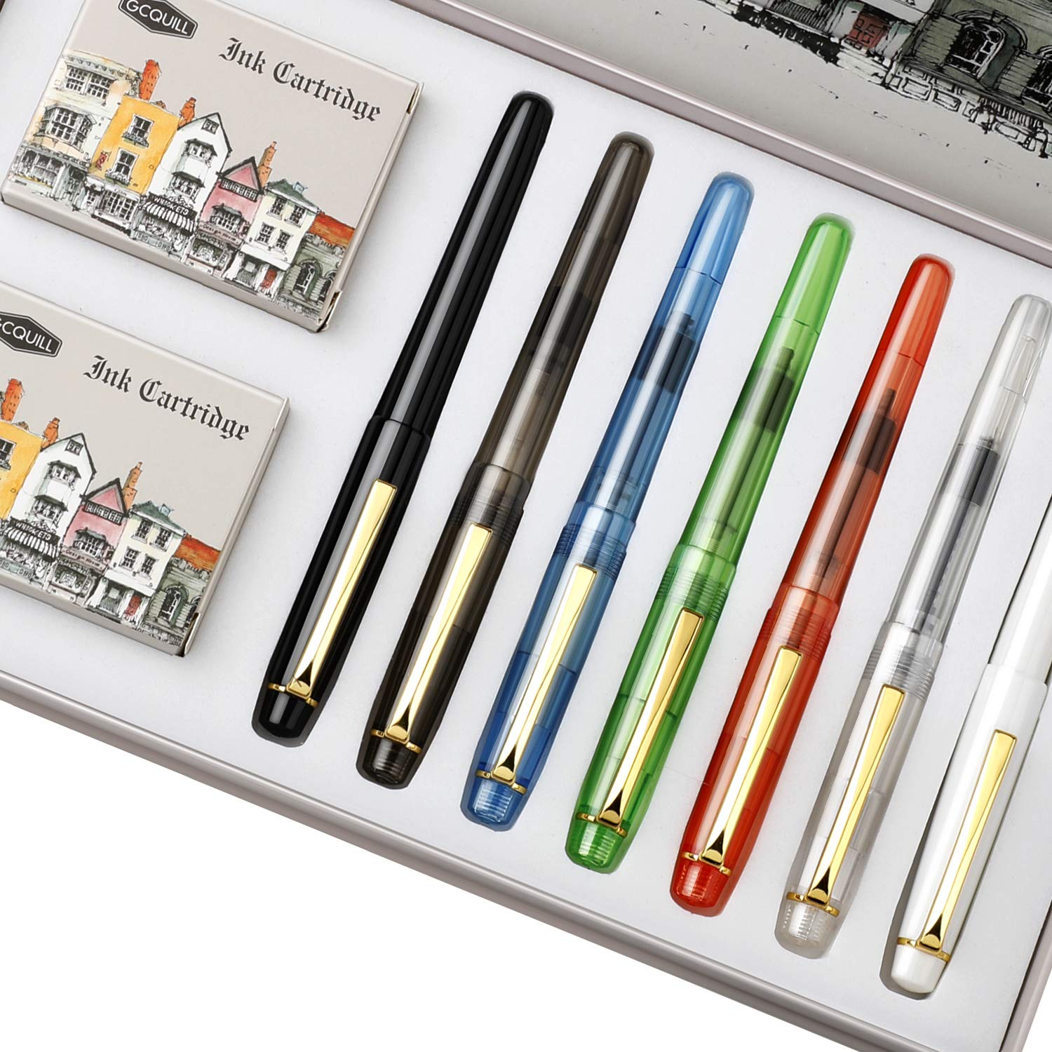 Premium Calligraphy Pen Set with 7 Nib Sizes & 36 Ink Cartridges - Complete Fountain Pen Kit for Beginners | Perfect for Wedding Invitations, Hand Lettering, Art Journals & DIY Projects (Model F736)