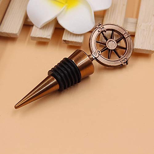 Premium CUJUX Compass Wine Bottle Stopper - Elegant Wedding Favors & Gifts for Guests, Unique Party Souvenirs & Drink Accessories - Perfect for Weddings, Anniversaries, Bridal Showers, and Wine Tasting Events