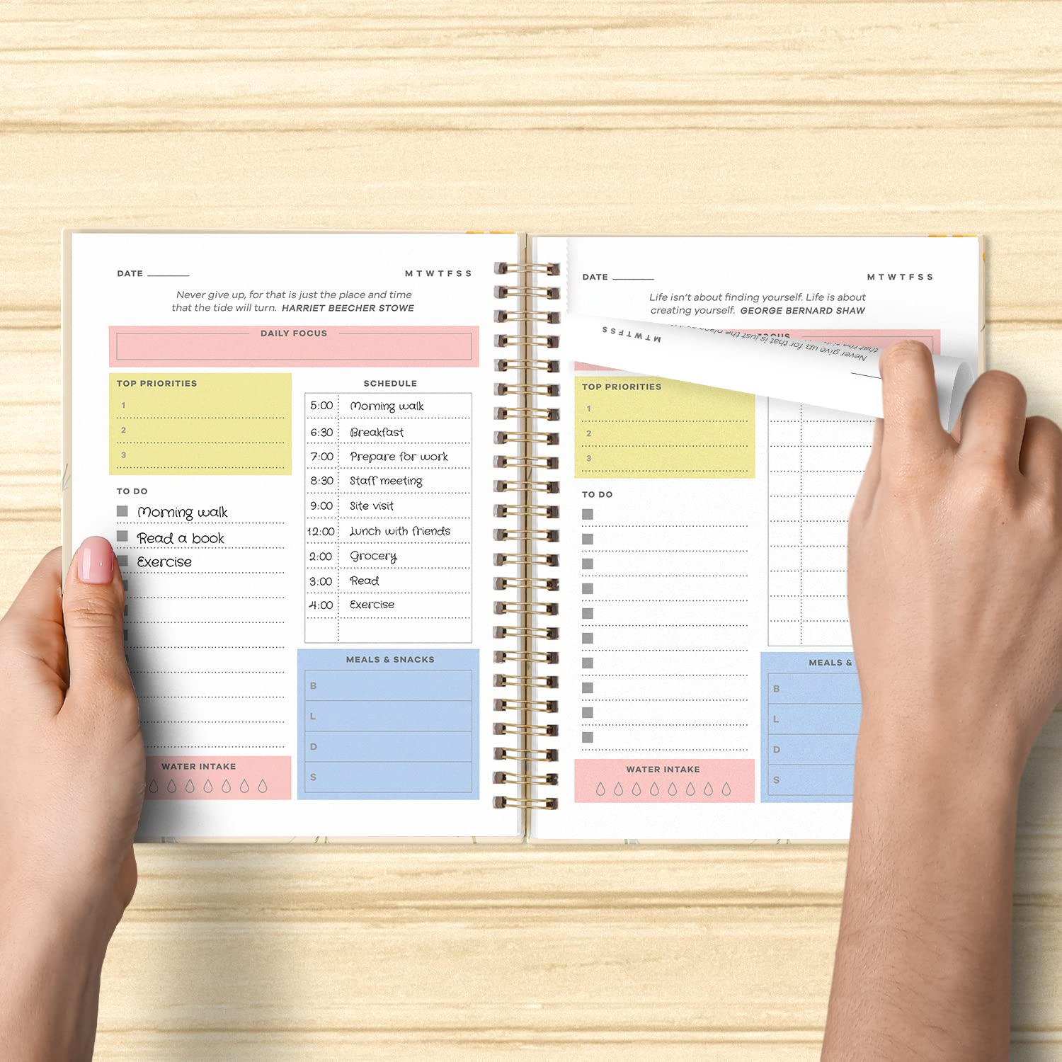 Sweetzer & Orange Undated Planner with Meal, Habit & Routine Tracker - Daily To-Do List Notebook for Students, Work & Productivity (ADHD Friendly) - Floral Design Organizer for College, Fitness & Goal Tracking | Perfect for Scheduling, Time Management & Personal Growth