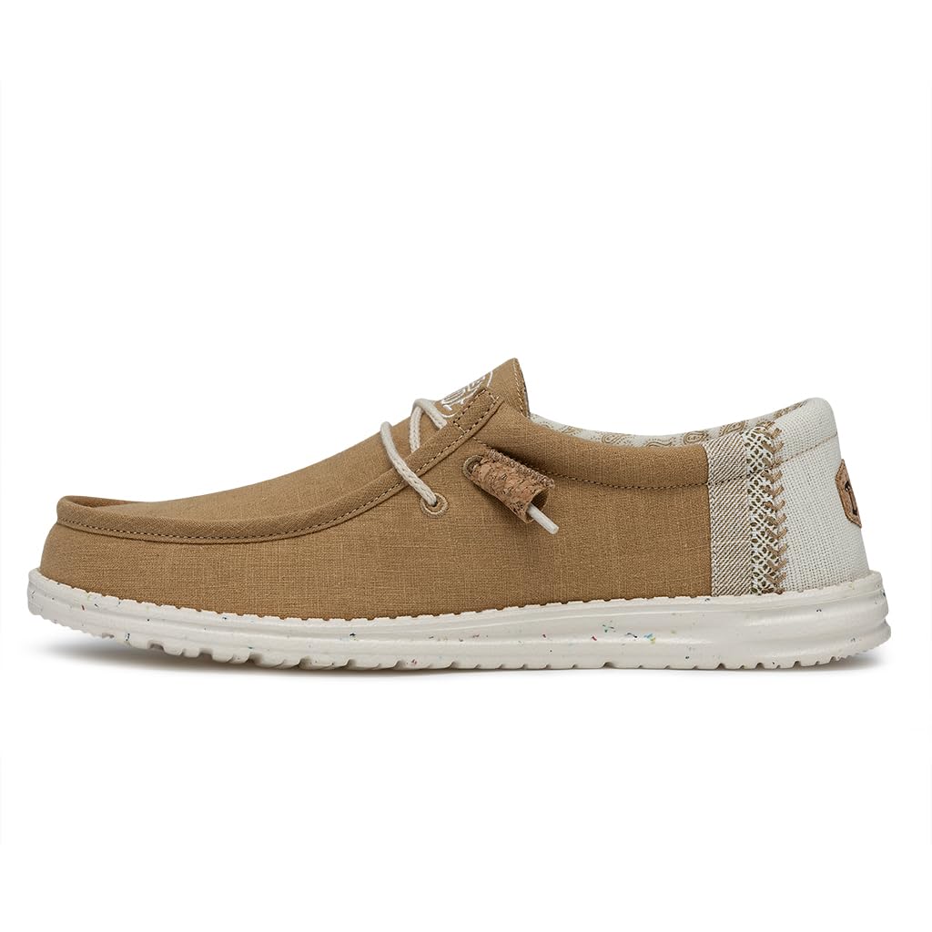 Hey Dude Men's Wally Linen Loafers - Comfortable Lightweight Slip-On Shoes for Men | Perfect for Casual Wear, Travel & Everyday Comfort