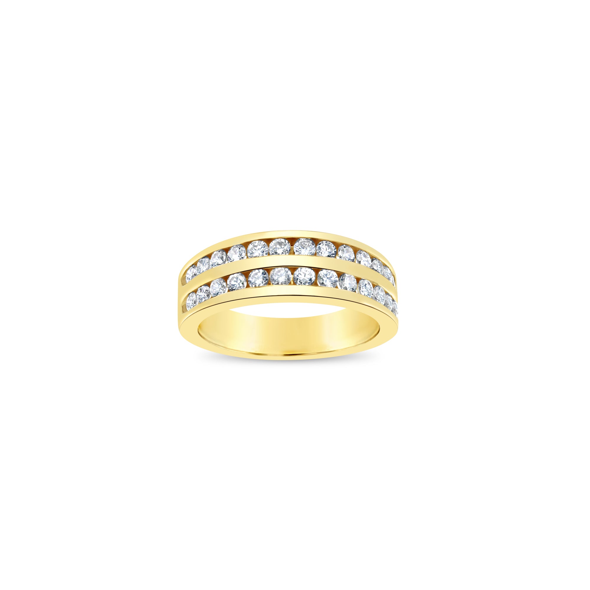 2 Row Diamond Wedding Band for Women - 14K White Gold Eternity Ring - Perfect for Bridal, Anniversary & Special Occasion Gifts