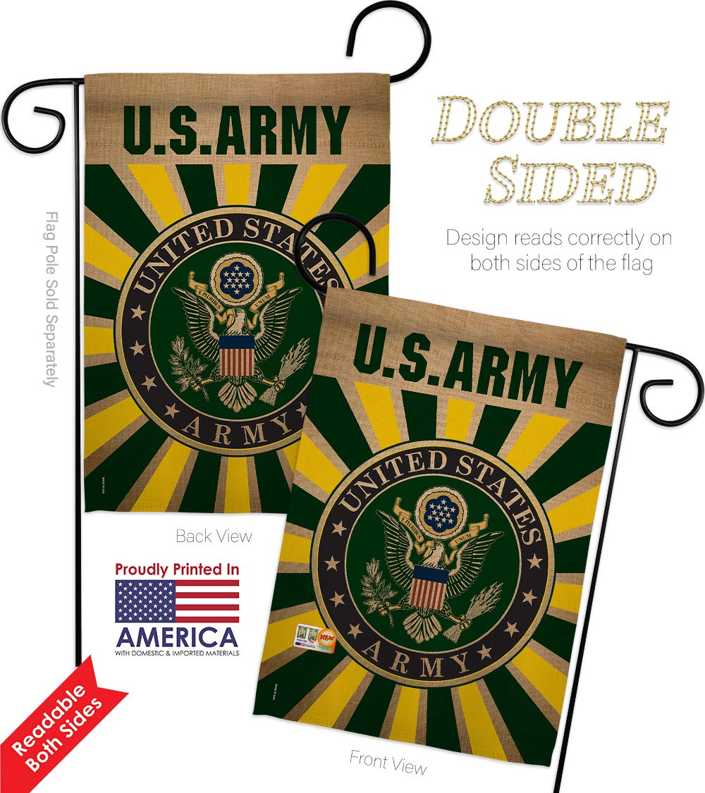USA Made Double-Sided Military Garden Flag 28x40 Inch - Army Rangers Armed Forces Veteran Yard Banner, Patriotic Home Decor Gift for Memorial Day, Veterans Day & Outdoor Display