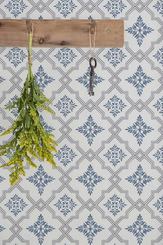 Duro Tapet Börsjö Gray/Blue Wallpaper - Self-Adhesive Peel & Stick for Bedroom, Living Room, and Office Decor