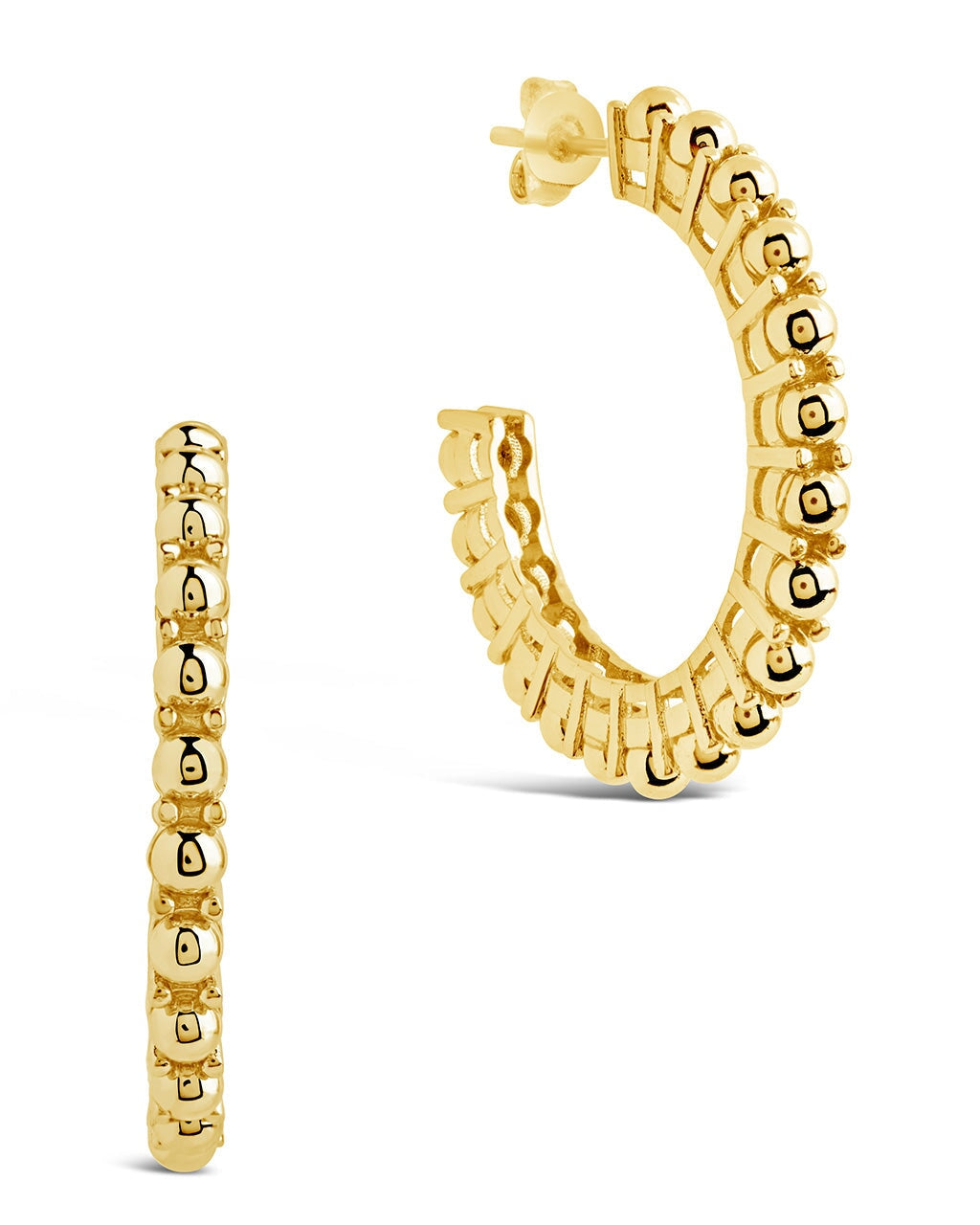 Stylish Polished Hoop Earrings for Women - 14K Gold Plated Bubble Design Dangle Earrings | Perfect for Parties, Weddings & Everyday Wear