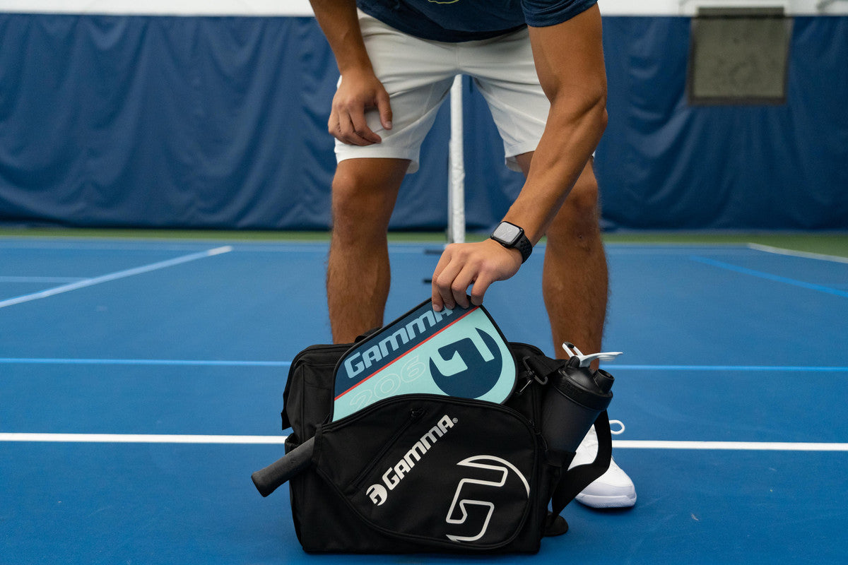 Gamma Pickleball Tour Tote Bag - Premium Black & White Pickleball Equipment Bag for Paddles & Balls - Perfect for Tournaments, Practice & Court Storage