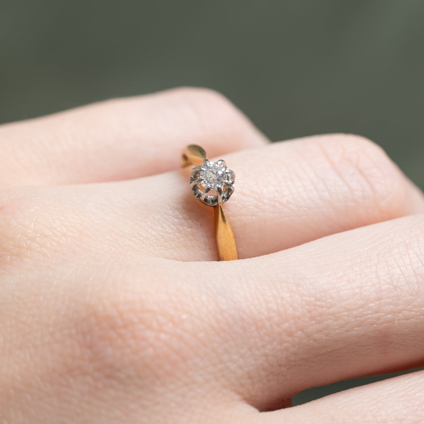 Antique Single Stone Diamond Ring | 0.14 Carat Solitaire Engagement Ring | Size 6.5 | Perfect for Proposals, Anniversaries & Special Occasions