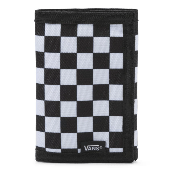 VANS Classic Slip-On Velcro Wallet - Black & White Checkerboard Pattern | Secure RFID Protection for Everyday Use, Travel & Outdoor Activities