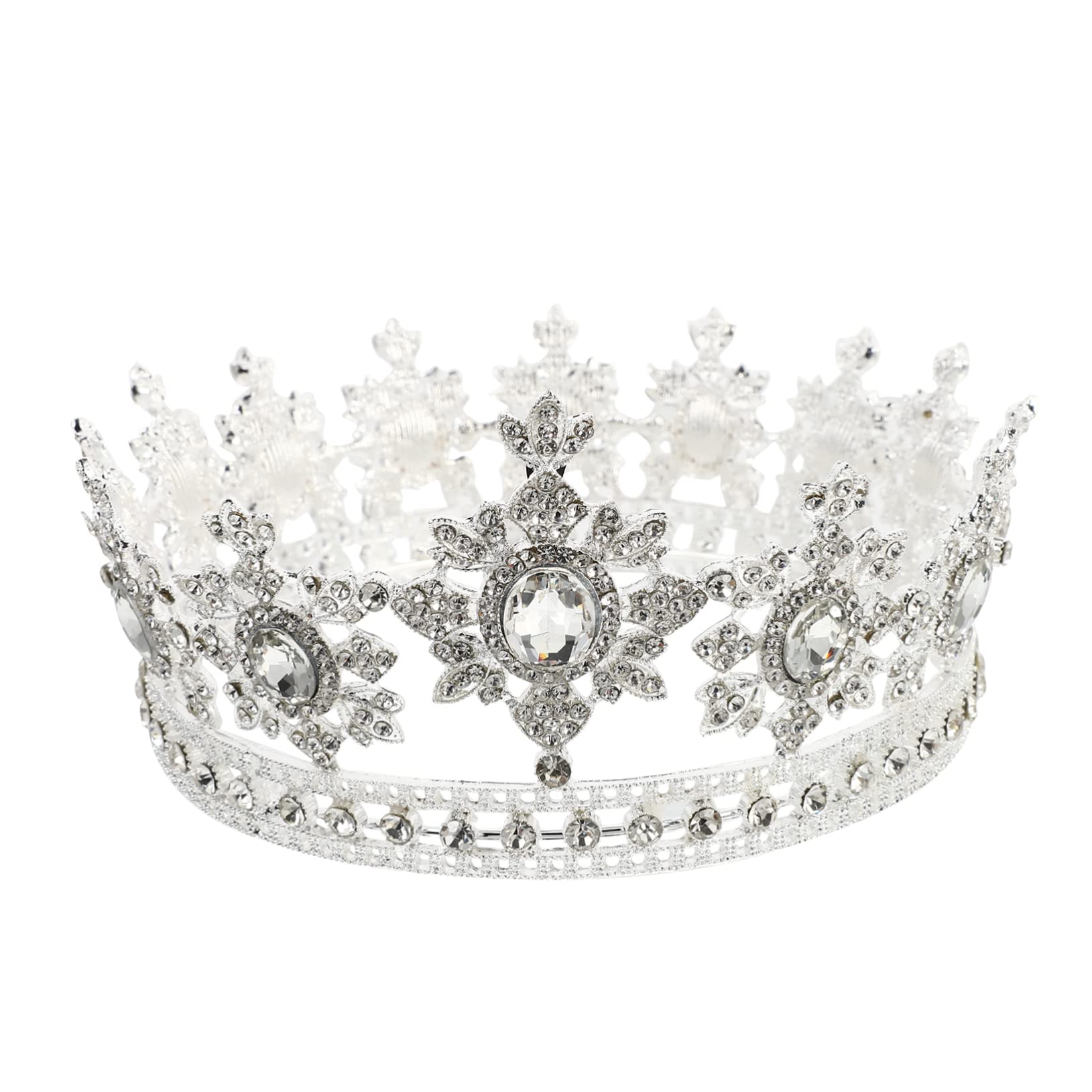 FRCOLOR Round Bridal Tiara Wedding Headpiece - Rhinestone Princess Headband for Bride, Women's Wedding Hair Accessories & Hair Decor (Alloy Jewelry) - Perfect for Bridal Showers, Weddings, and Formal Events