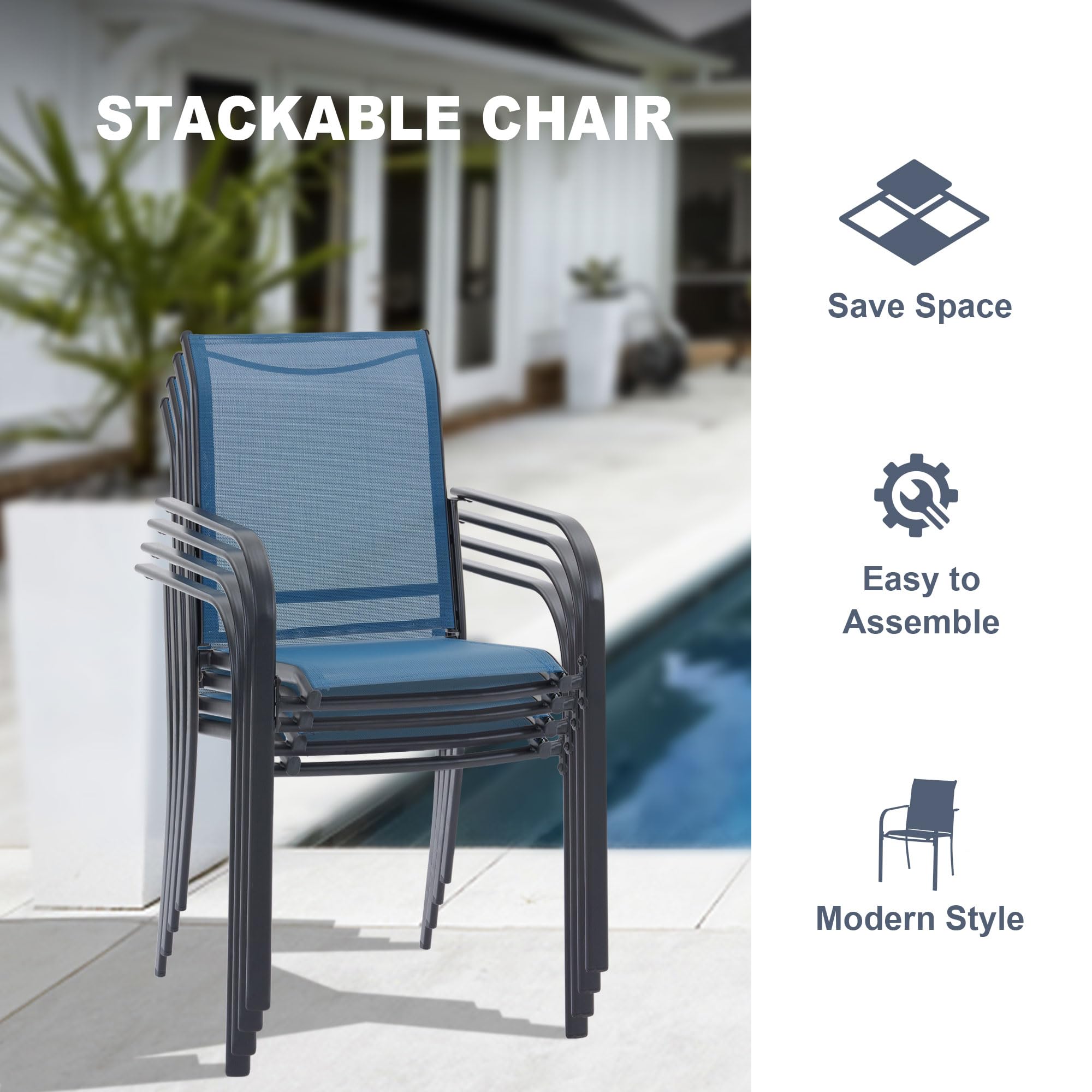 VICLLAX 5-Piece Outdoor Dining Set for 4 - 37