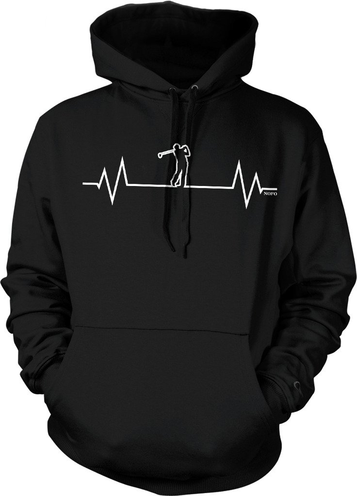 NOFO Golf Heartbeat Hoodie - I Love Golf Sweatshirt for Men & Women