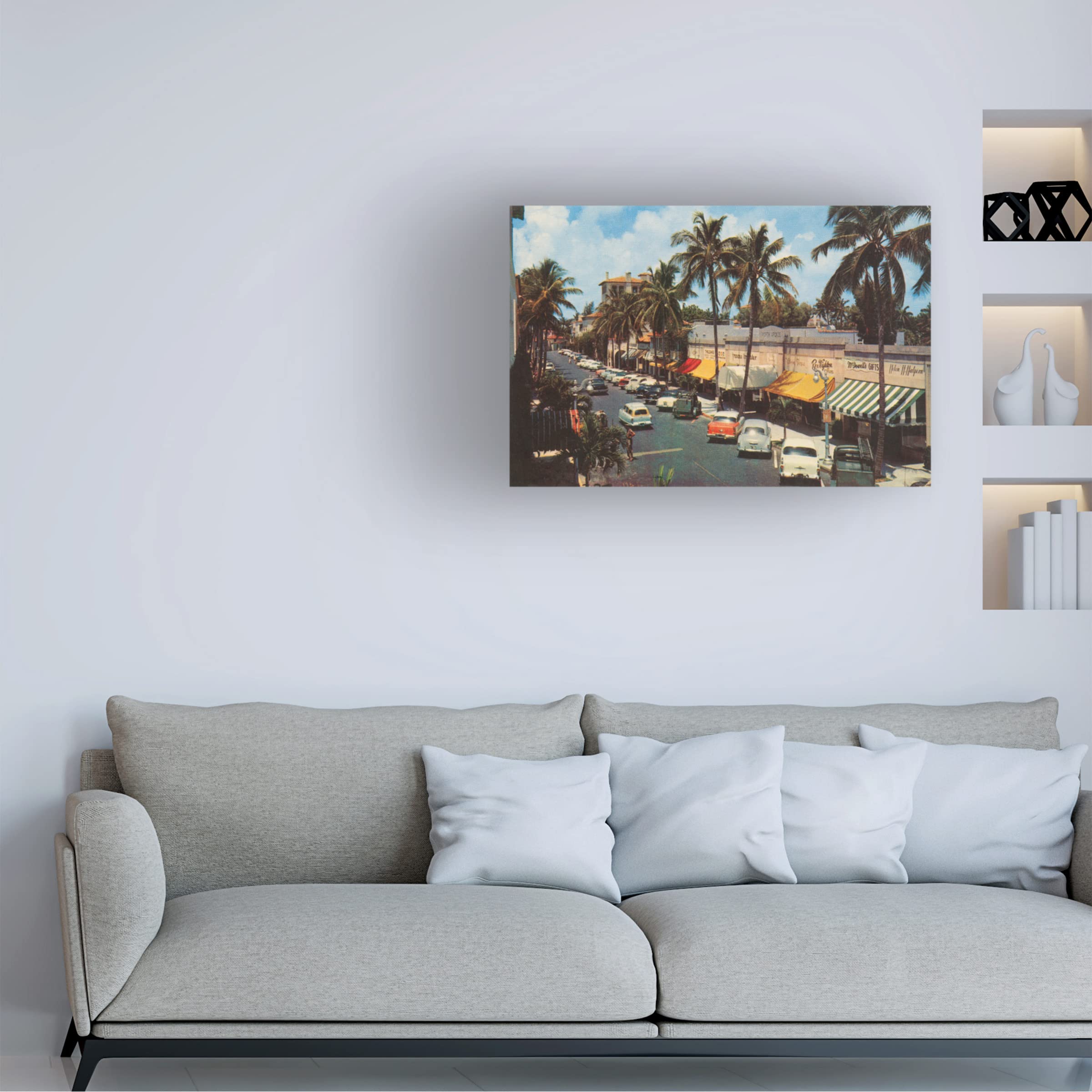 Trademark Fine Art 'Florida Postcard IV' Canvas Wall Art Print by Wild Apple Portfolio - 16x24 Inches - Beach House Decor, Coastal Living Room Artwork, Vacation Home Wall Decor