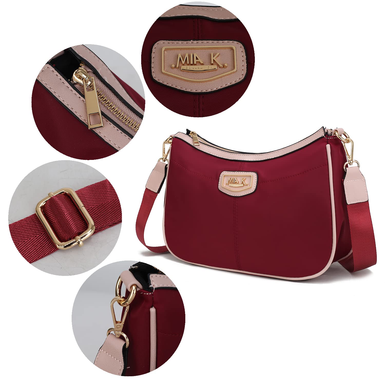 MKF Collection Women's Nylon Crossbody Bag - Stylish Messenger Shoulder Purse by Mia K | Perfect for Work, Travel & Everyday Use