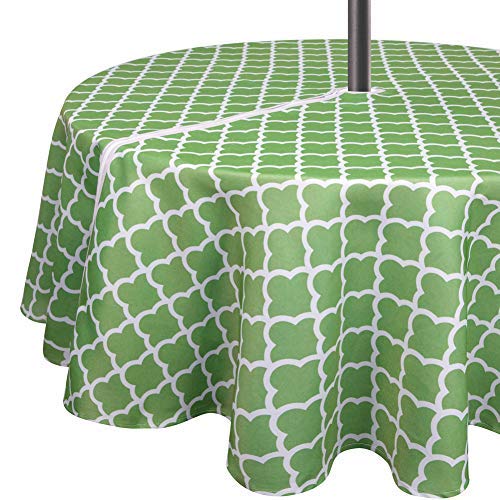 Waterproof Picnic Tablecloth with Umbrella Hole - Stain Resistant Outdoor for Parties & BBQs