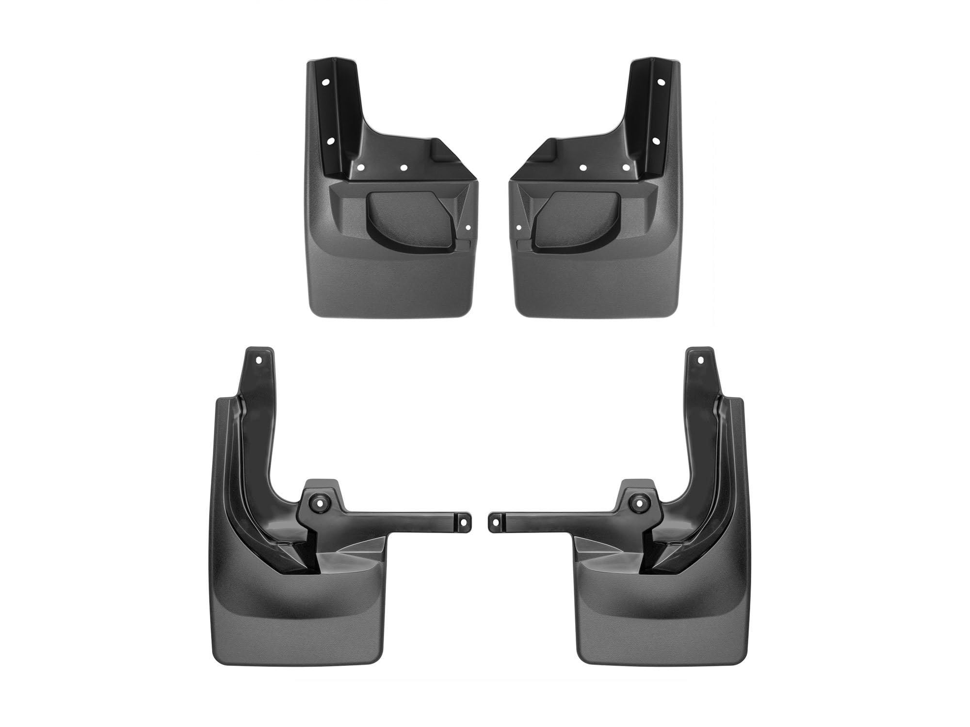 WeatherTech Custom No Drill Splash Guard Mud Flaps for Jeep Wrangler 2-Door & 4-Door - Front & Rear Set (110097-120099) | Black | All-Weather Protection for Off-Road & Daily Driving