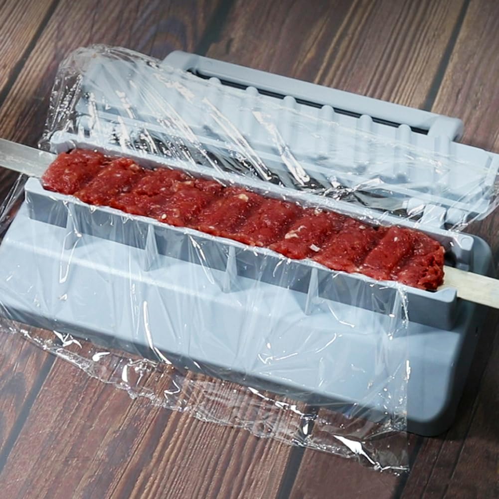 Premium Large Kebab Maker Press - Gray Plastic Manual Kabob Mould for Perfect Homemade Kofta & Shish Kebabs | Professional BBQ Skewer Tool for Backyard Grilling, Party Cooking & Middle Eastern Cuisine