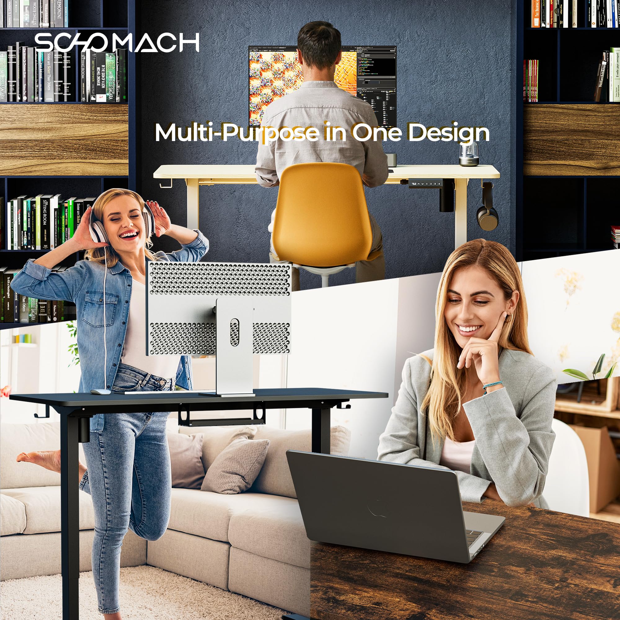 Adjustable Height Electric Standing Desk with Memory Preset - 55 x 24 Inches Ergonomic Home Office Desk for Work & Study - Perfect for Remote Work, Gaming & Small Spaces