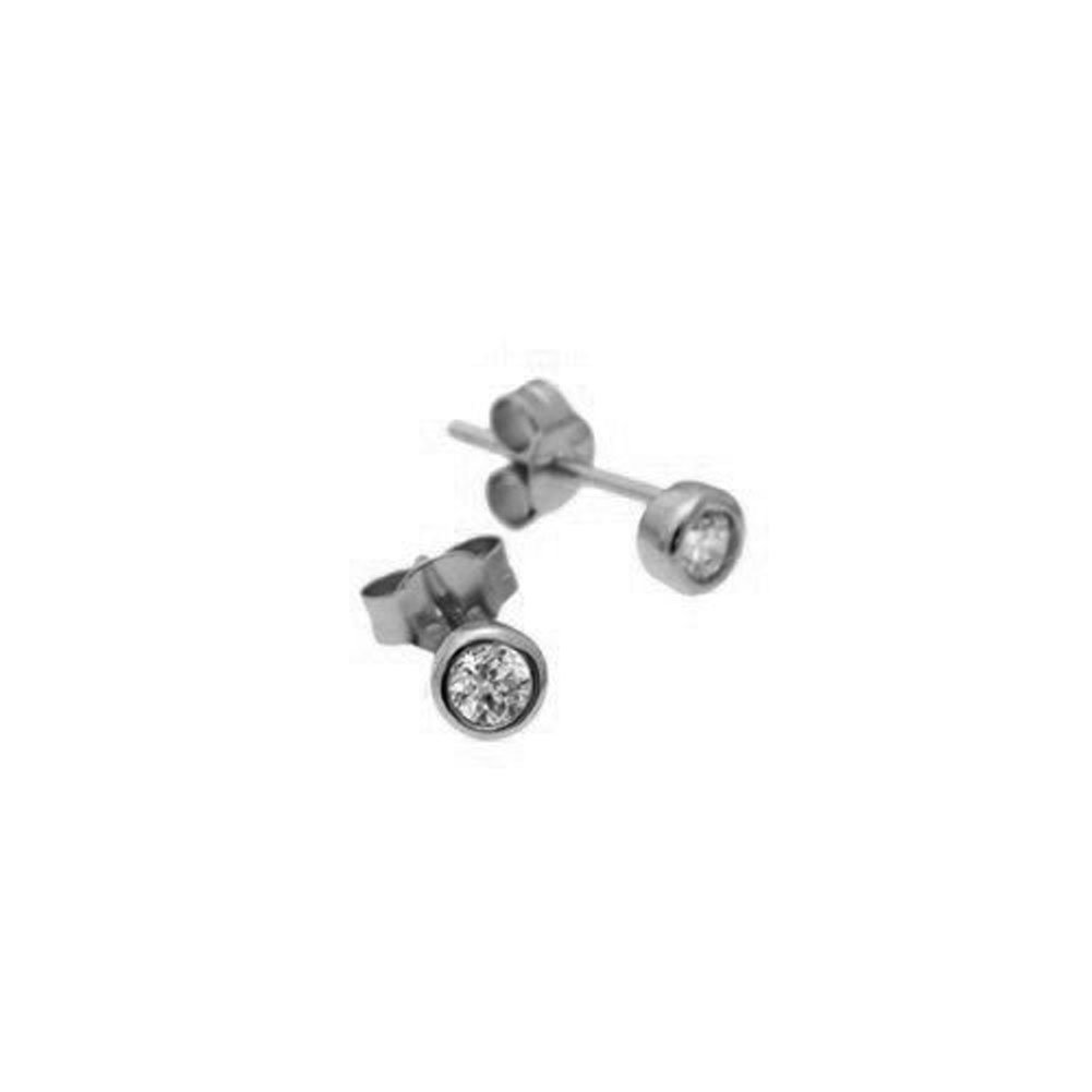apop nyc Mini Bezel CZ Stud Earrings 4mm - Sterling Silver Jewelry for Women | Perfect for Everyday Wear, Parties & Gifts