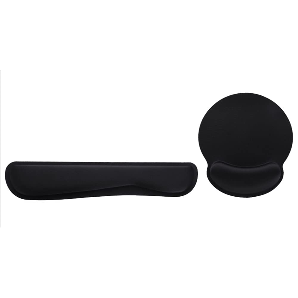 Ergonomic Mouse Pad with Wrist Support & Keyboard Wrist Rest Set - Non-Slip Rubber Base & Slow Rebound Memory Foam for Pain Relief - Perfect for Home Office, Gaming & Long Computer Work Sessions
