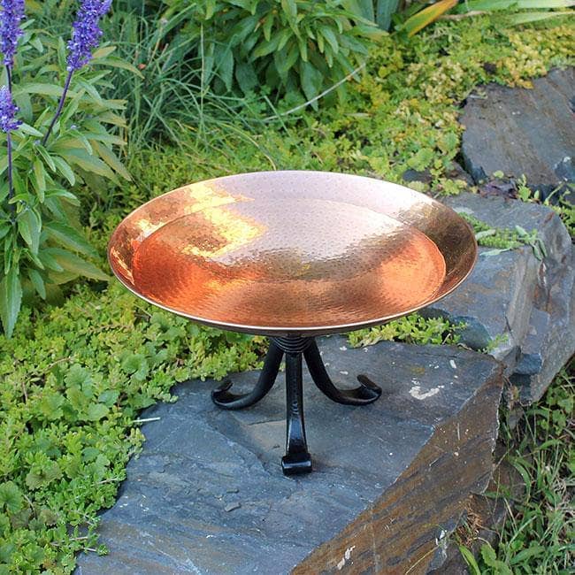 Sturdy Metal Bird Bath with Tripod Stand - Outdoor Garden Decoration for Attracting Wild Birds