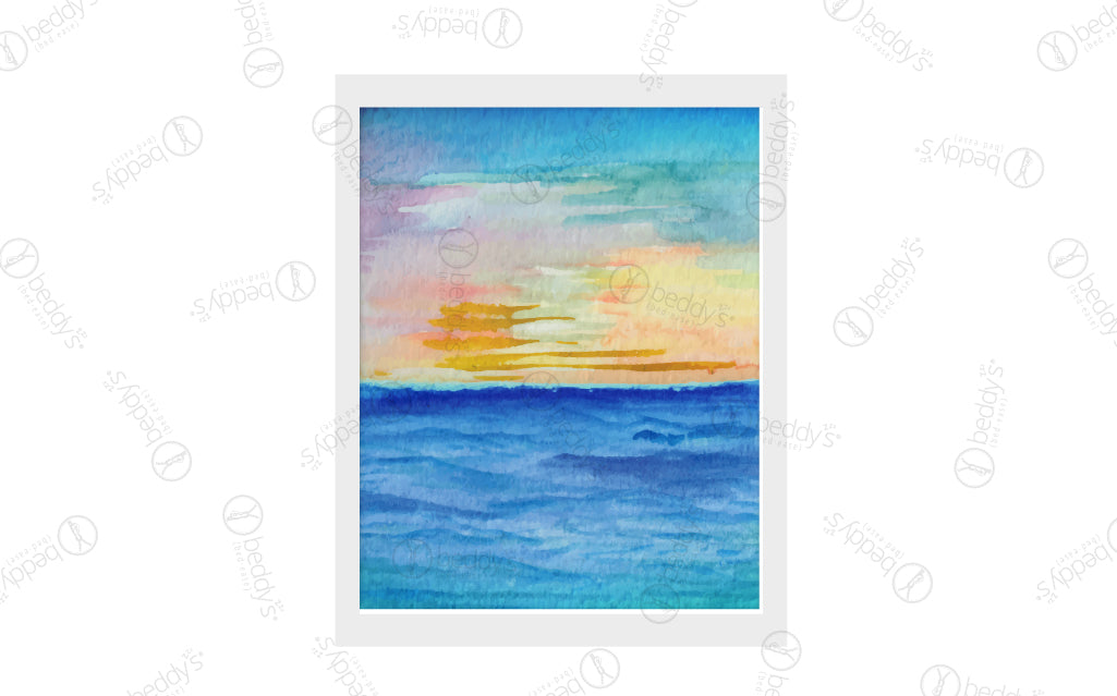 Ocean Sunset Digital Art Print Download - Beach Wall Decor for Living Room, Bedroom & Office | Coastal Landscape Painting for Home & Office Decor