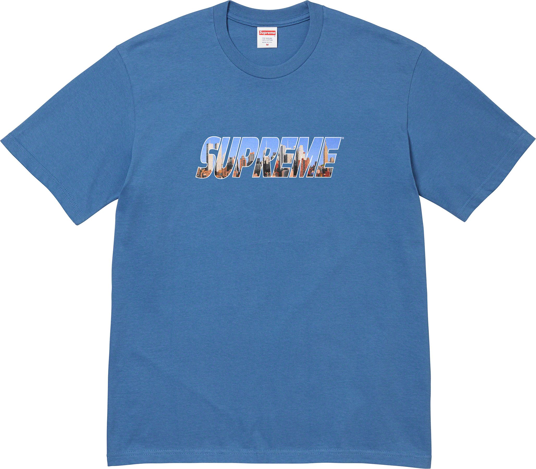 Supreme Gotham T-Shirt for Men - Blue Cotton Graphic Tee - Casual Streetwear for Everyday Wear & Urban Fashion