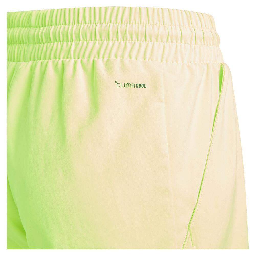 Boys' Club 3 Stripe Tennis Shorts in Lucid Lemon - Breathable Athletic Shorts for Kids' Tennis, Basketball & Summer Activities