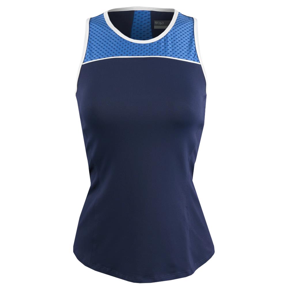 Lija Women's Be Your Best Superior Tank Top - Breathable Workout Shirt for Yoga, Running & Gym - Marine Blue Athletic Wear