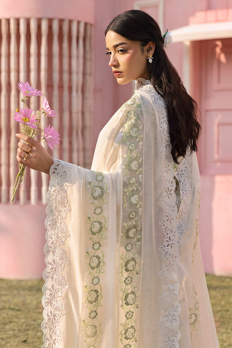 3PC Printed Lawn Suit with Green Trellis Design - Perfect for Summer Outfits, Garden Parties & Casual Wear