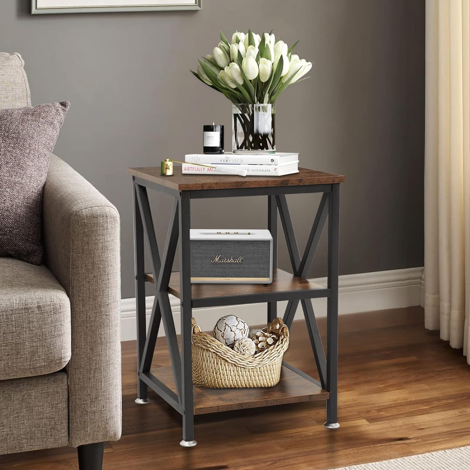 Modern Farmhouse Side Tables Set of 2 - 16