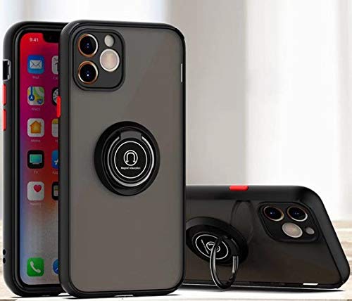 Premium Matte Black Camera Lens Protector Case for iPhone 11 Pro (5.8-Inch) with Ring Stand - Shatterproof Protection & Stylish Design for Travel, Photography & Everyday Use