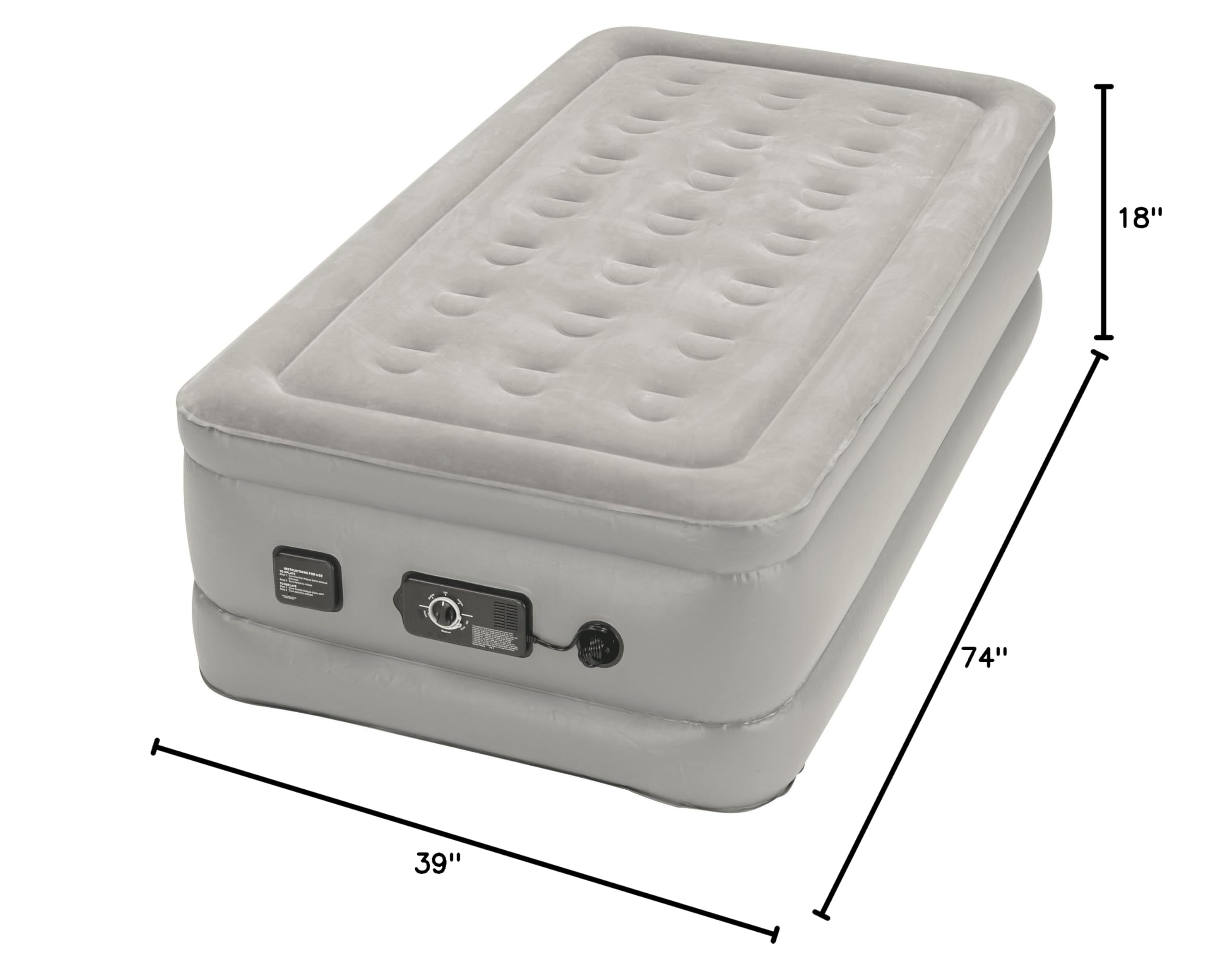 Raised Air Mattress with Built-in Never Flat Pump - Twin Size for Camping, Guest Beds & Home Use | Comfortable Inflatable Bed with Automatic Pump