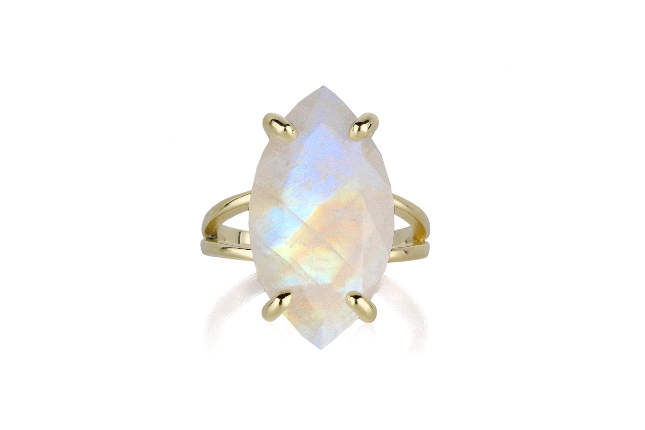 Moonstone Silver Ring for Women - Handmade Bohemian Jewelry | Birthstone & Statement Ring for Everyday Wear