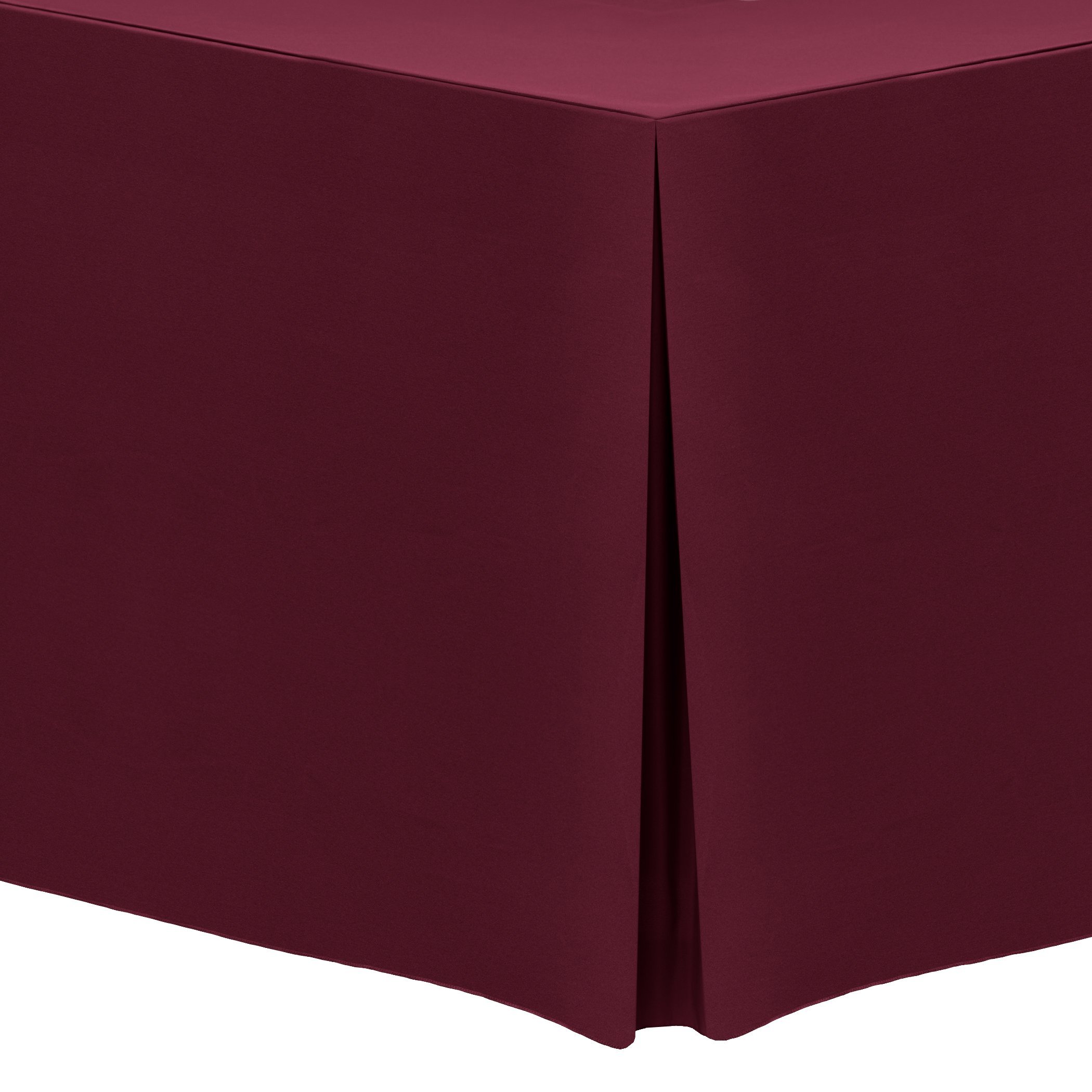 Ultimate Textile - 3 Pack 4 ft. Fitted Polyester Tablecloth for 30 x 48-Inch Rectangular Tables - Wrinkle & Stain Resistant - Ruby Red - Perfect for Dining, Parties & Events
