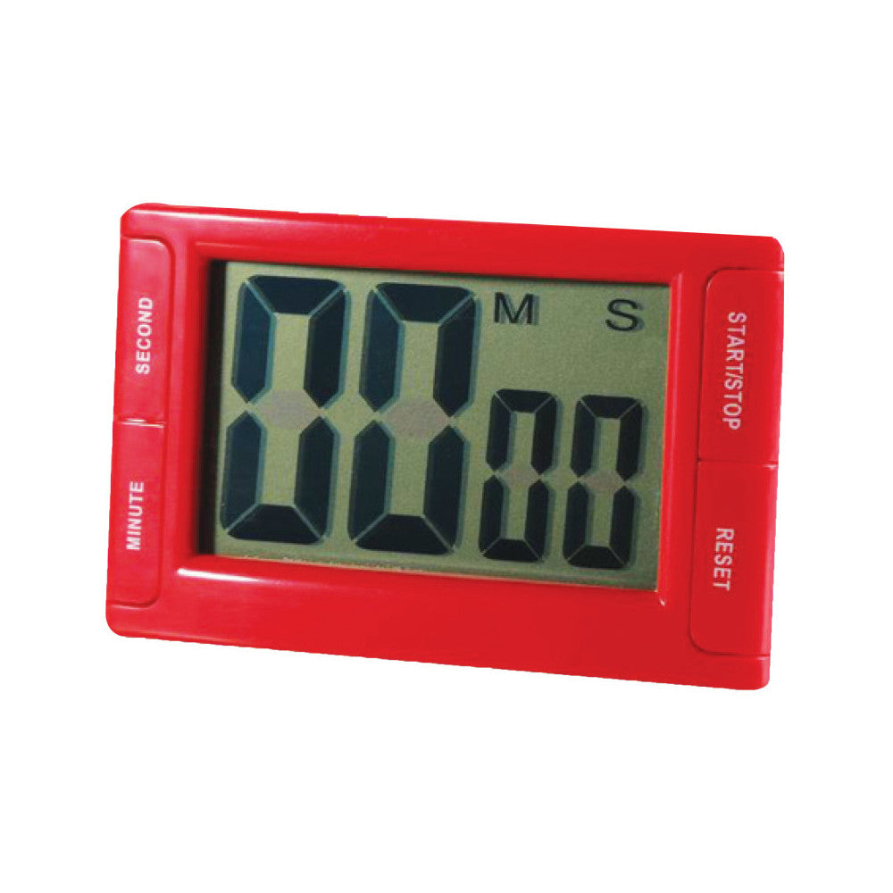 Big Red Digital Timer with Magnetic Back - Countdown & Stopwatch for Kitchen, Gym, and Office Use