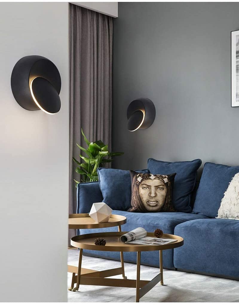 360° Rotating LED Wall Light - Modern Adjustable Bedside Lamp for TV Cabinet, Corridor & Bedroom - White Wall Lamp for Ambient Lighting & Decor