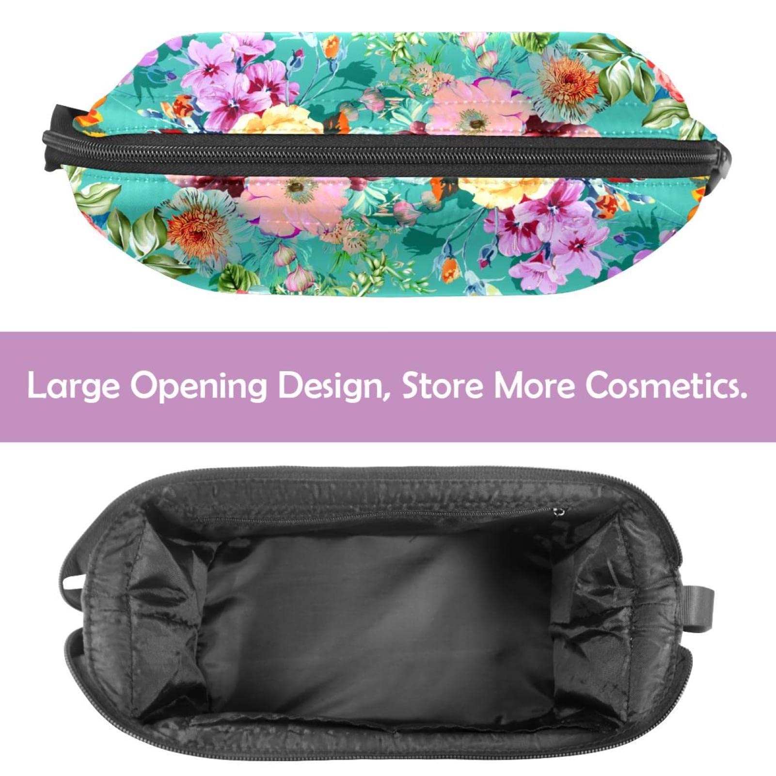 Double Layer Floral Makeup Bag - Travel Organizer for Women & Girls - Perfect for Toiletries & Cosmetics on the Go