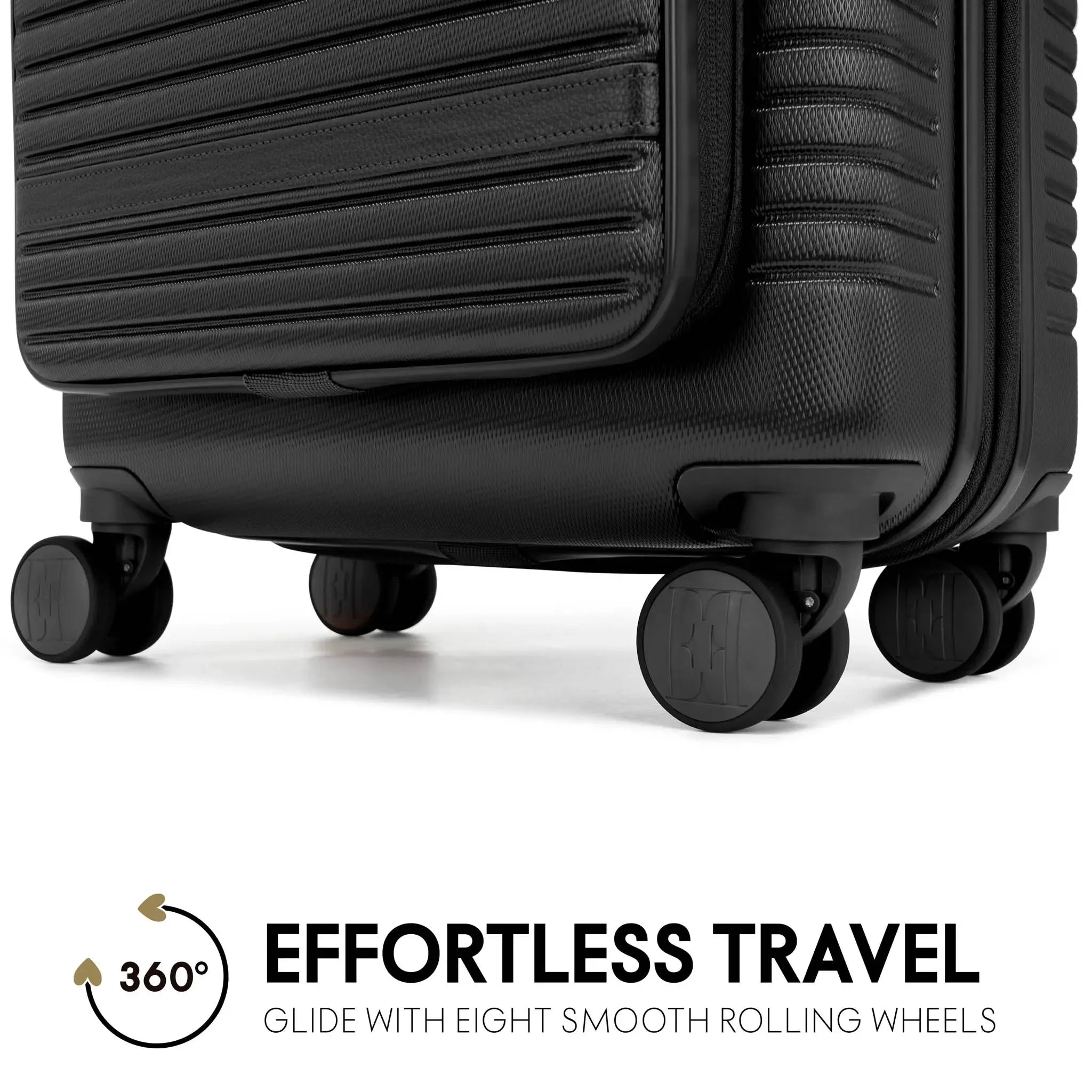 Expandable Carry-On Suitcase with Front Laptop Pocket - Lightweight Luggage for Travel & Business Trips - Perfect for Airplane, Train & Weekend Getaways