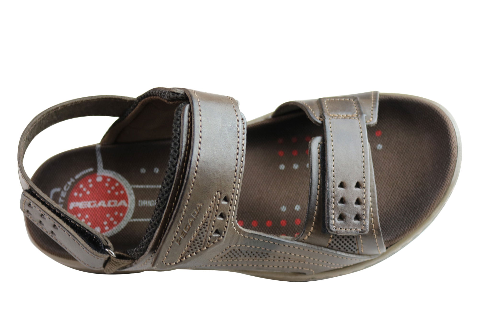 Jeff Men's Genuine Leather Comfortable Cushioned Sandals - Handmade in Brazil - Perfect for Beach, Vacation & Summer Outdoor Activities