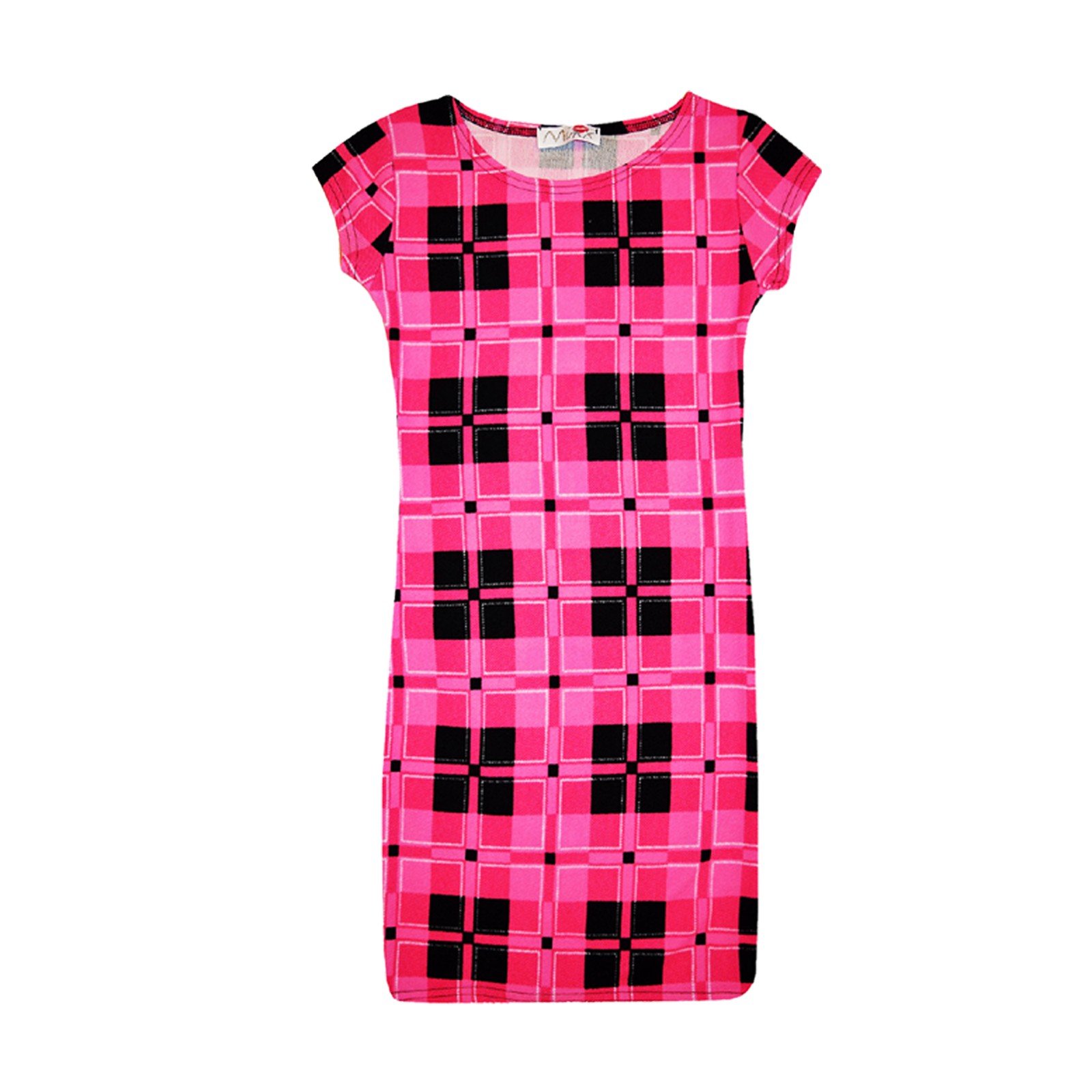 Girls Pink Tartan Check Print Legging Midi Skater Dress & Crop Top Set - Cute Outfit for Kids Age 7-13 - Perfect for School, Parties & Casual Wear