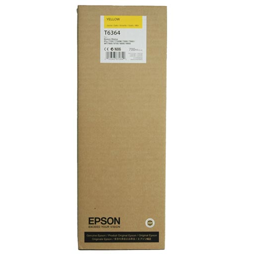 Epson T636400 Yellow Ultrachrome HDR Ink Cartridge - 700ml High Capacity Printer Ink for Professional Photo Printing & Large Format Projects