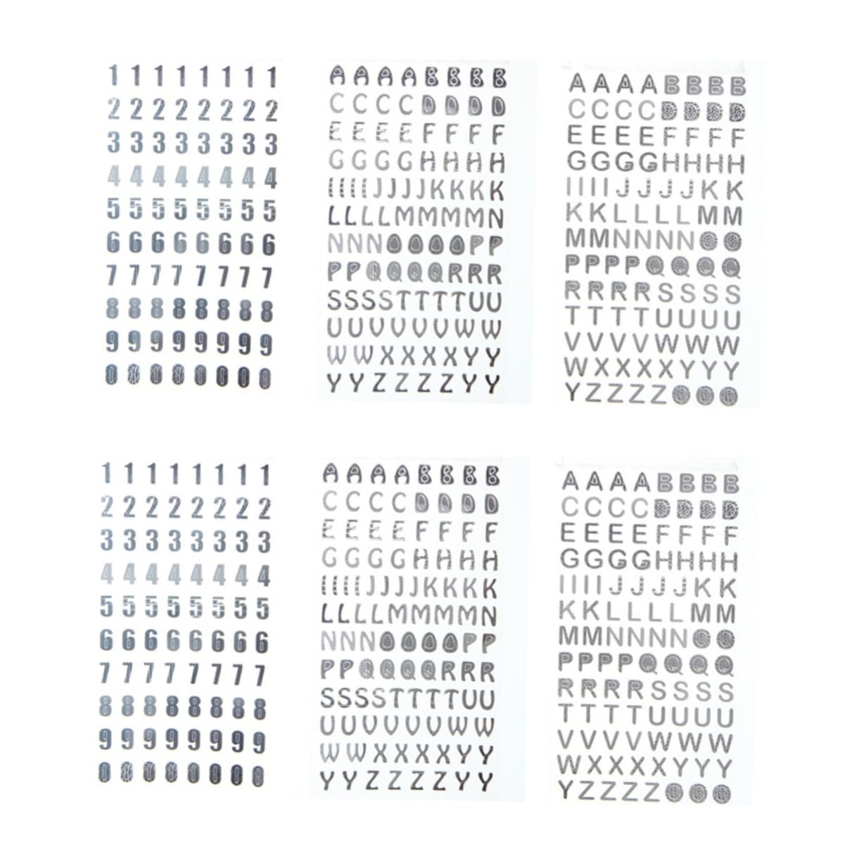 NUOBESTY 2 Sets English Alphabet Wall Decals - Safe Removable Paper Letters & Numbers for Kids Room Decor, DIY Planner Stickers for Journals, Scrapbooking (3 Pieces x 2) - Perfect for Nursery, Classroom & Home Schooling Decorations