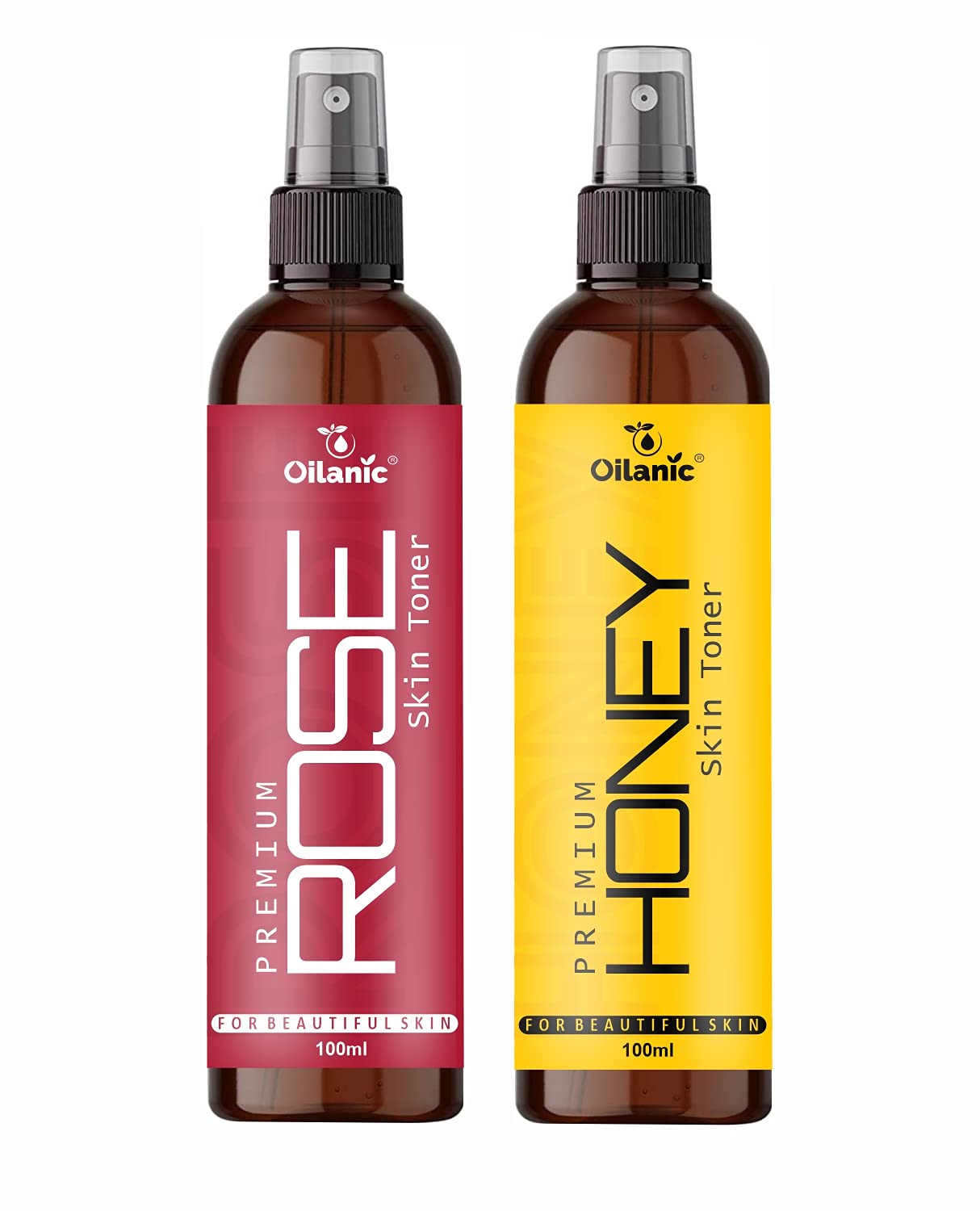 Oilanic Premium Rose & Honey Face Toner for Men & Women - Hydrating & Nourishing Facial Toner for All Skin Types, 2-Pack (100ml x 2) | Perfect for Daily Skincare Routine, Post-Shave Soothing & Makeup Prep