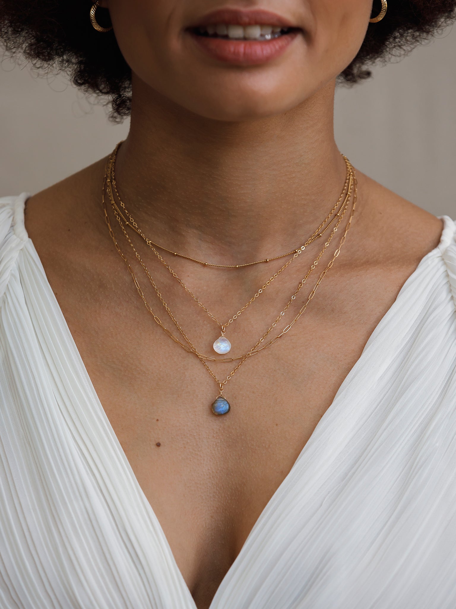 Wanderlust Life Gold Chain Pendant Necklace with Labradorite Gemstone | Elegant Jewelry for Women | Perfect for Everyday Wear, Date Nights & Special Occasions