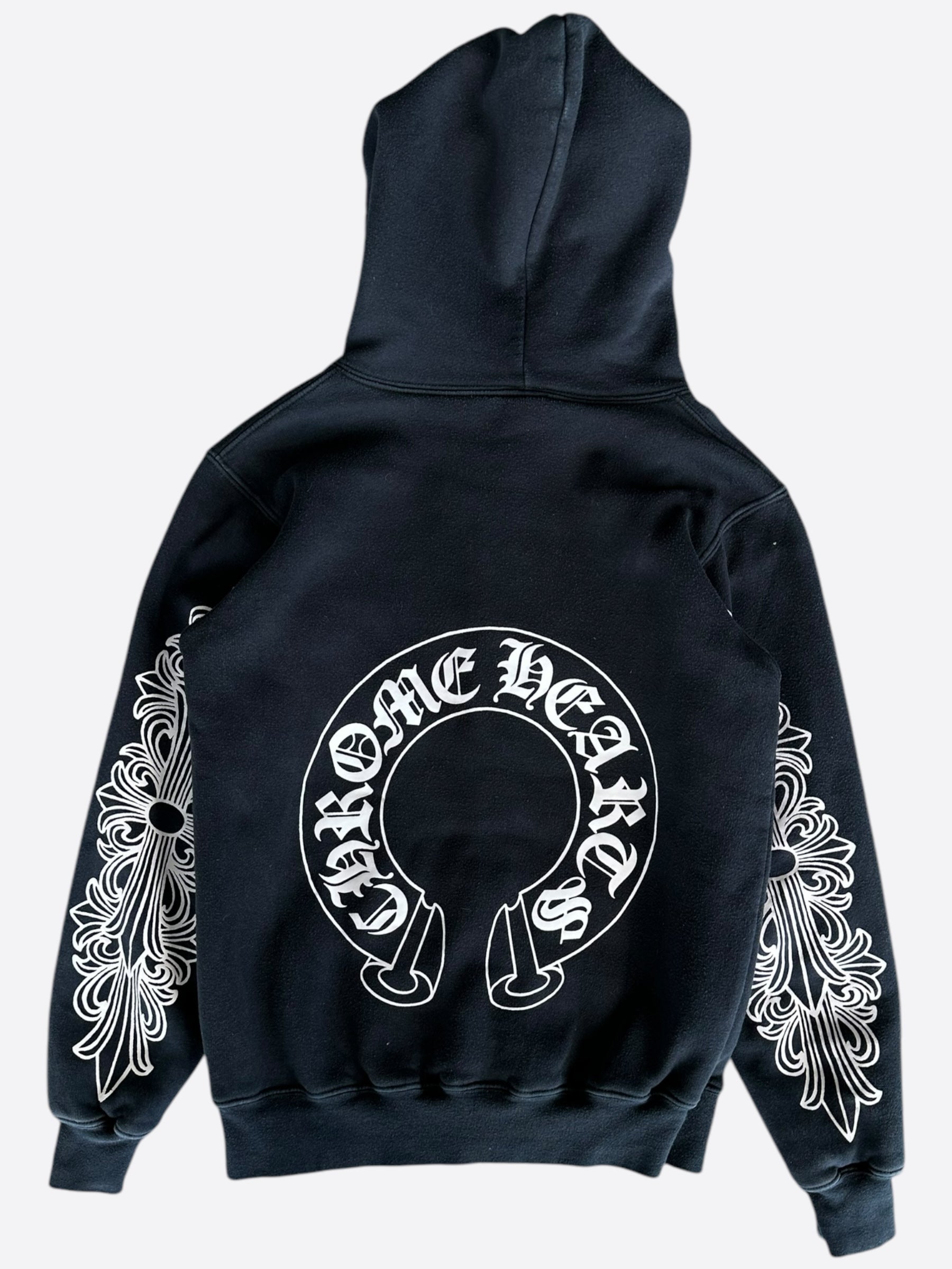 Chrome Hearts Black & White Thermal Horseshoe Logo Hoodie - Stylish Streetwear for Men & Women | Perfect for Casual Outfits, Winter Fashion & Urban Lifestyle