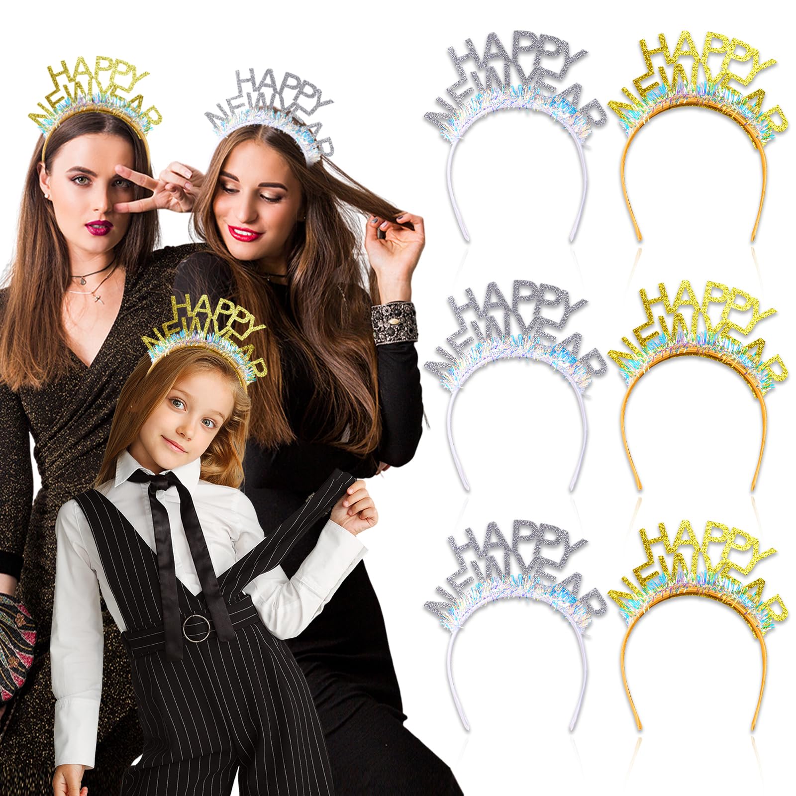 2025 New Year's Eve Headband for Women - Sparkling NYE Party Tiara & Headpiece for Celebrations, Countdowns & Festive Gatherings