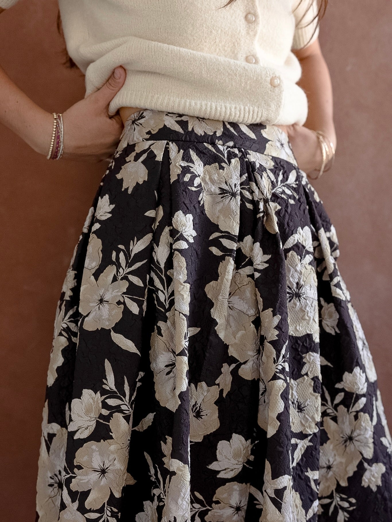 Lila Floral Midi Skirt for Women - Elegant Summer A-Line Skirt with Pockets | Perfect for Beach, Vacation, and Casual Outfits