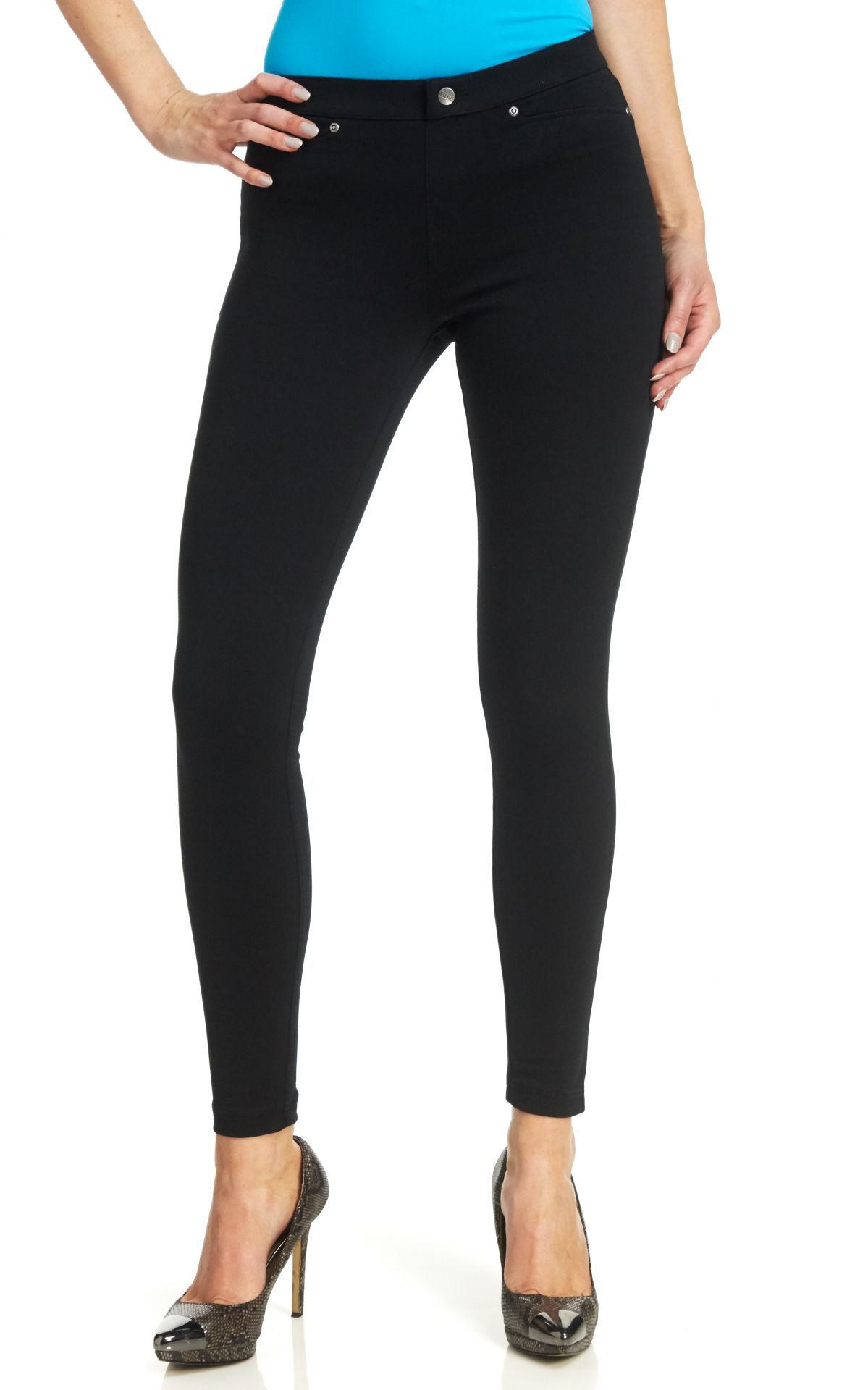 HUE Women's Super Smooth Denim Legging - Stretchy High Waist Skinny Jeans for Everyday Comfort | Perfect for Work, Travel & Casual Outfits