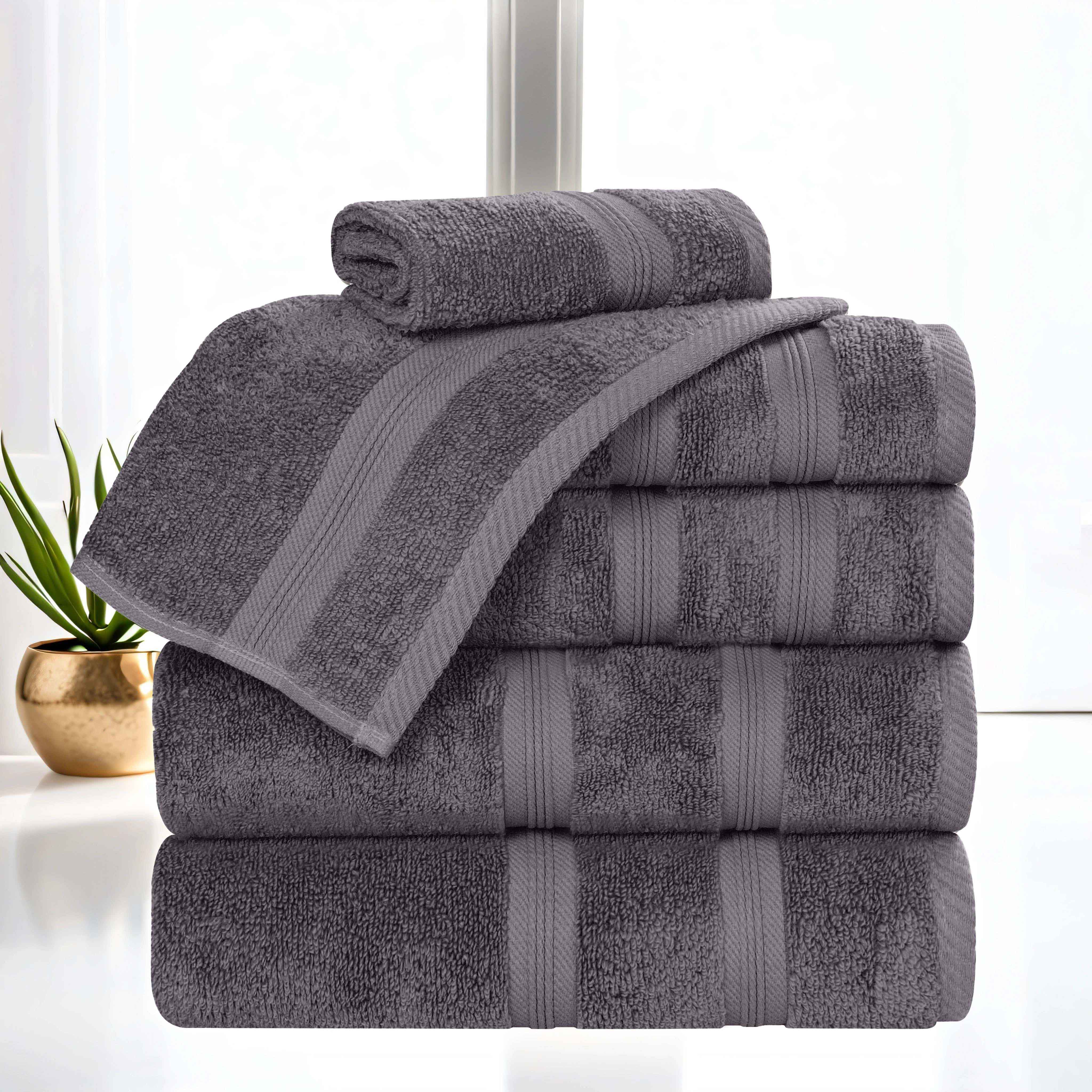 Premium 6-Piece Smart Dry Zero Twist Cotton Towel Set - Ultra Soft, Absorbent & Quick-Drying Bath Towels for Spa, Gym & Luxury Home Use