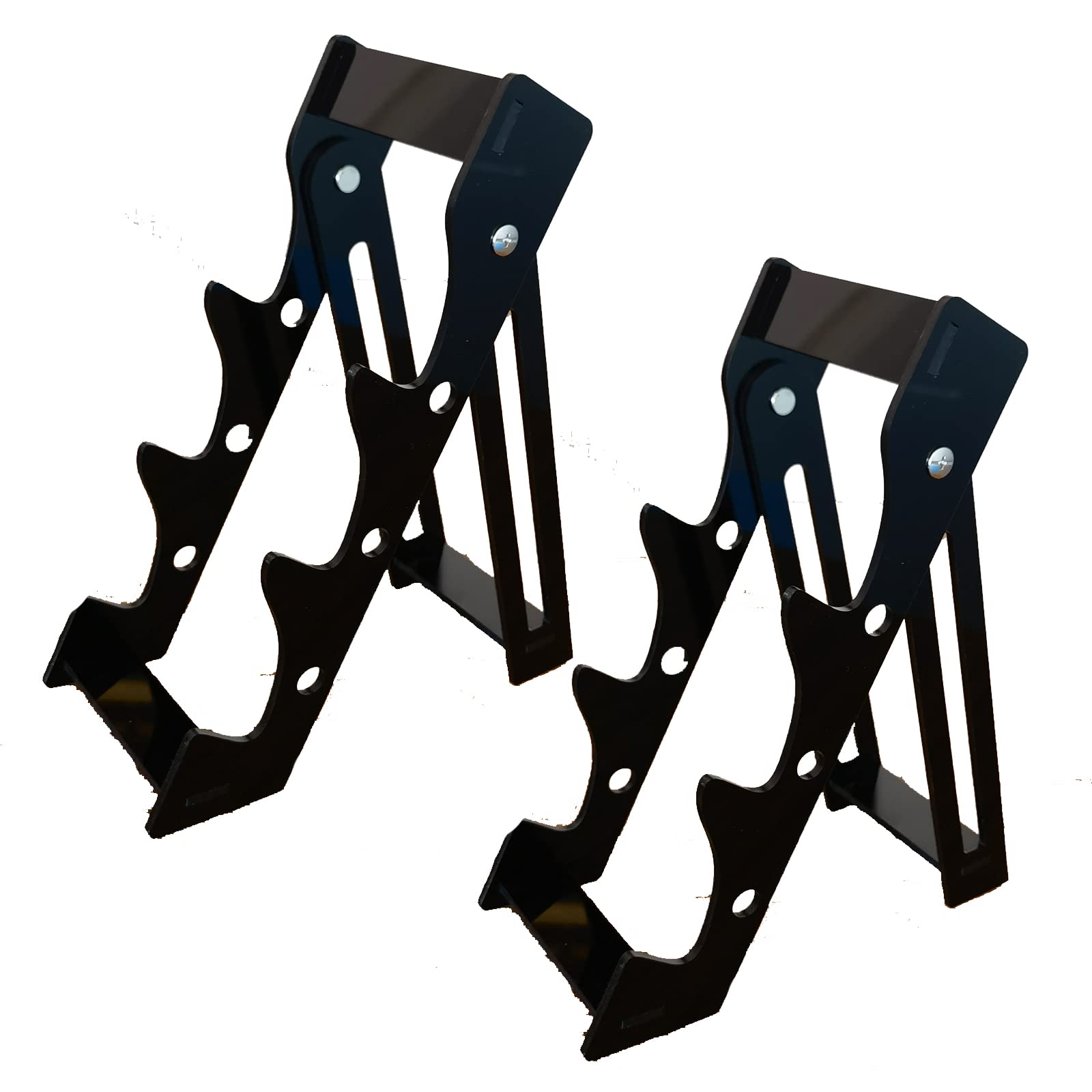 2-Pack Black Acrylic Knife Display Stand (9.8×3.8 Inch) - Foldable & Durable for Kitchen, Restaurant, or Retail Store Countertop Organization